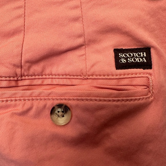 Scotch & Soda Men’s Stuart Straight Chino Pants Coral Color Size 33x29 Preppy - Picture 9 of 16